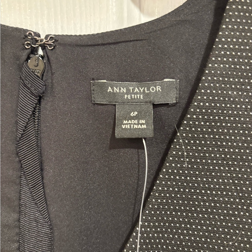 Ann Taylor Gray Dress V-Neck Cap Sleeve - Picture 3 of 4